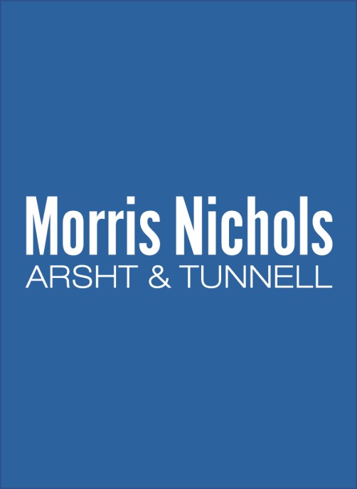 Morris Nichols logo overlaid on blue box